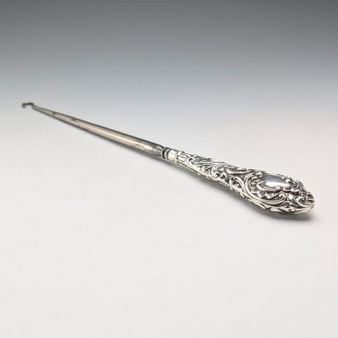 1897 年英國古董純銀手柄大紐帶掛鉤 Henry Matthews